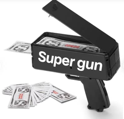 Cash Gun Supreme Money Rain Gun For Wedding Celeberation Free 100 Note