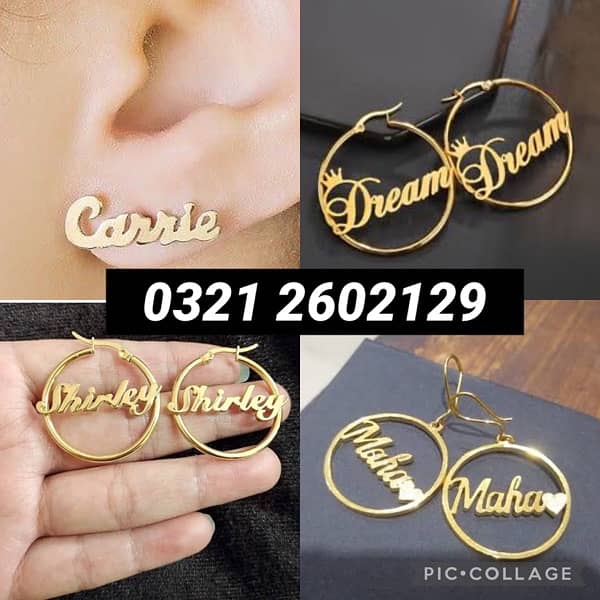 gold plated name pendant necklace locket ring breslate coatpin cufflin 9