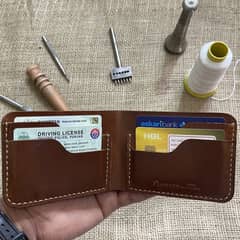 Handmade Crazy Horse Bifold Leather Wallet Brown . . . . 03007159085 0