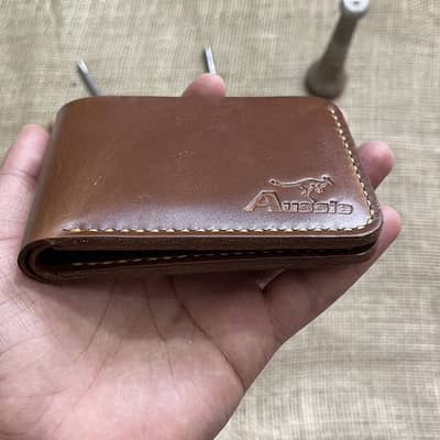Handmade Crazy Horse Bifold Leather Wallet Brown . . . . 03007159085 4