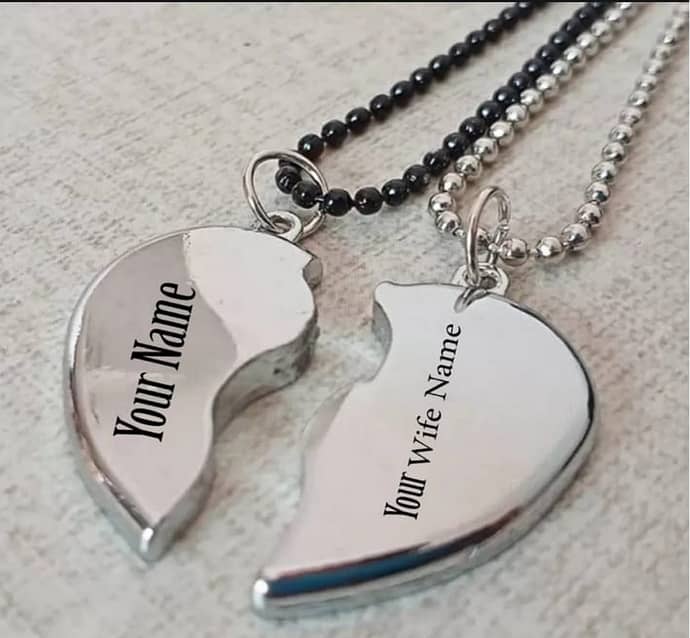 Customize Name Heart locket gift for couple 0