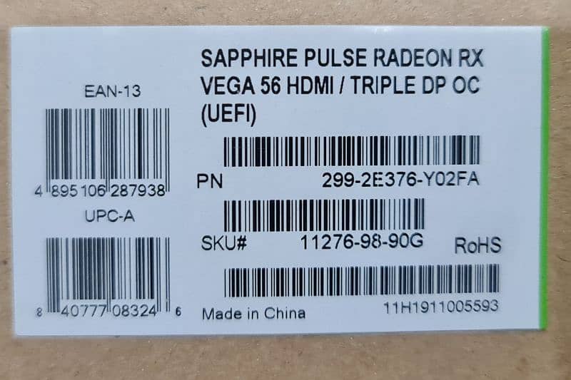 SAPPHIRE PULSE RX VEGA 56 8GB GPU GRAPHIC CARD 2