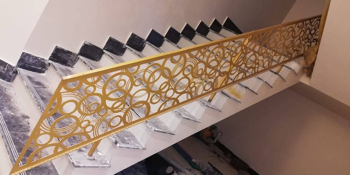 CNC Laser metal gates,Stairs grills,terrace grills,wall hanging 9