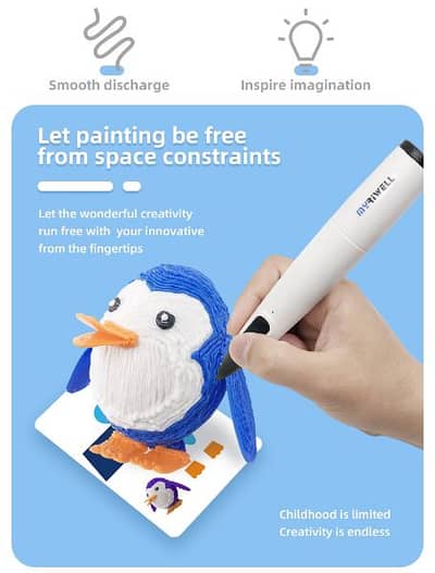 MYRIWELL 3D Pen with PCL Filament Educational,Art,Toy,Gift,Drawing,DIY 1