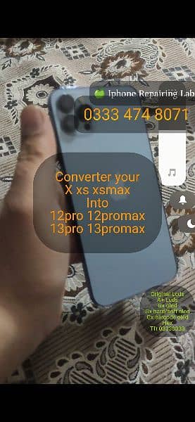 iphone x xs xr convert into 12 13 pro max housing casing body back 5