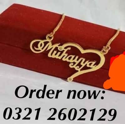 24 karat Name necklace and jewlry locket ring bracelete necklace cust