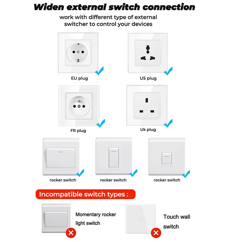 Tuya 16A 220v wifi switch smart life app for motor water pump lock 7