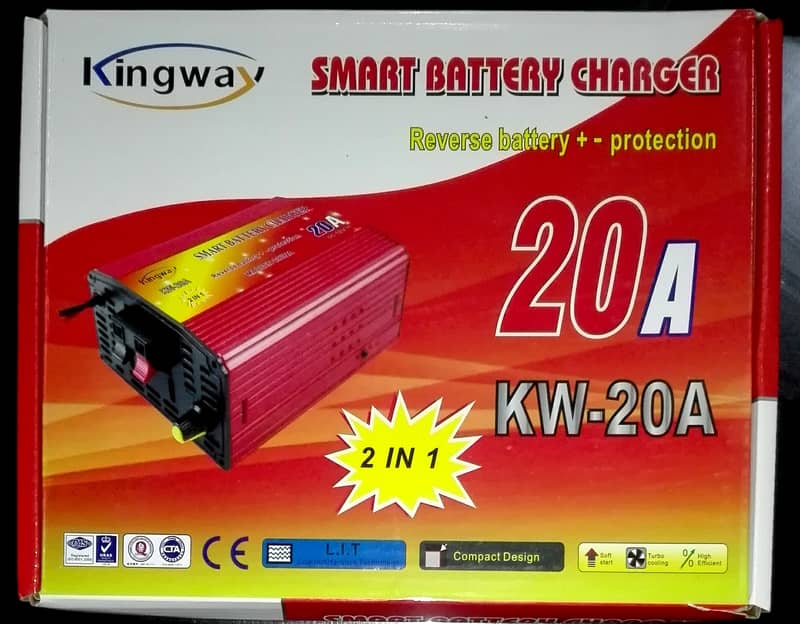 20Amp 12v Smart Battery Charger / Adapter for 12v Battery Fan Light 0