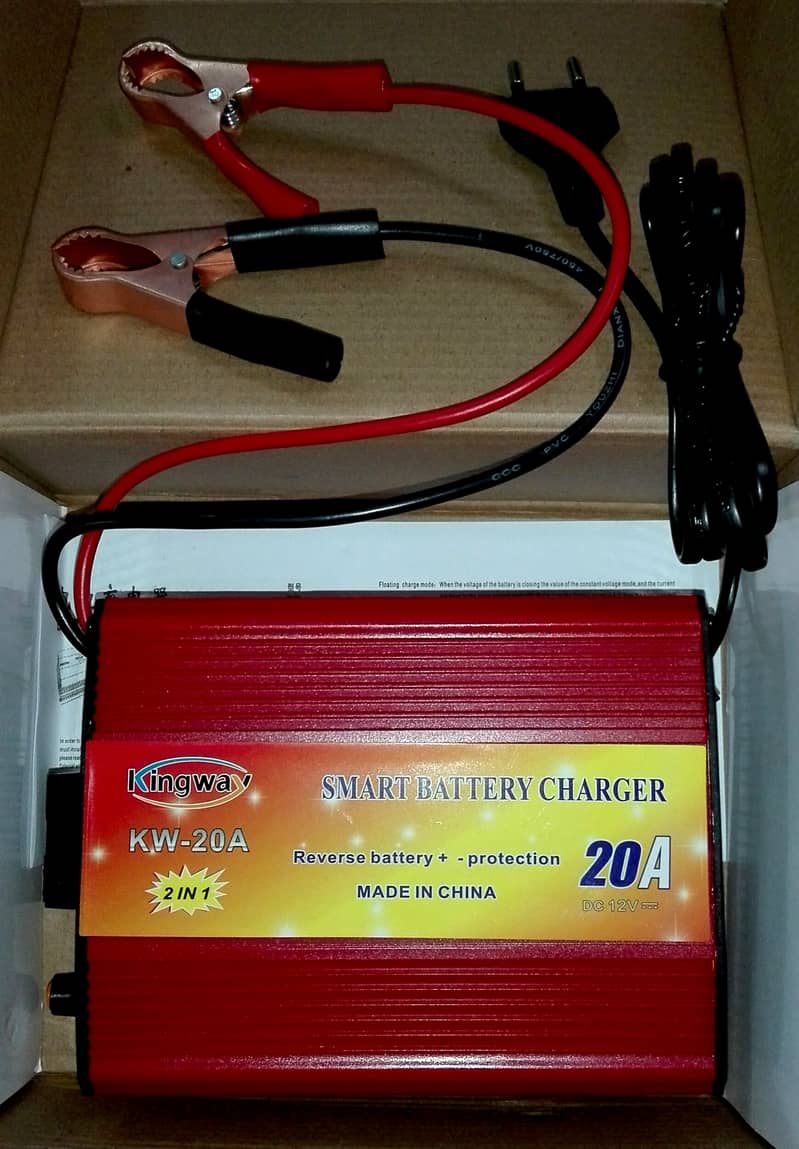 20Amp 12v Smart Battery Charger / Adapter for 12v Battery Fan Light 3