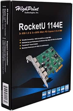 HighPoint RocketU 1144E USB 3.1 Gen 1 + 6 Gb/s eSATA PCIe 2.0
