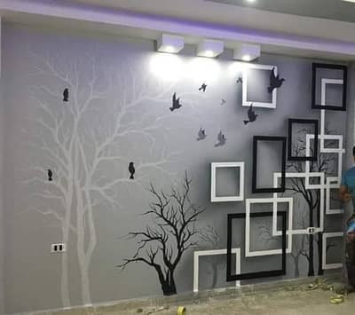office and bedroom wall painting design and texture