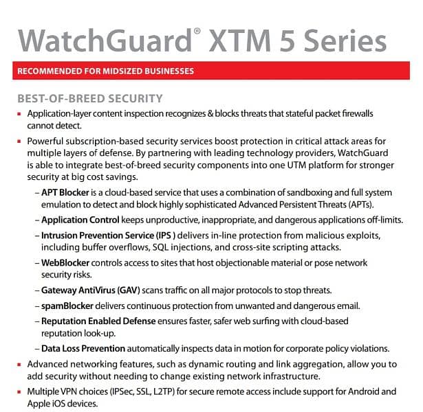Watchguard XTM 515 Firewall (XTM 5 series) Pfsense/Cisco/Mikrotik/Fire 5