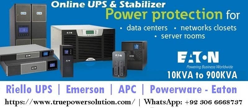 Refurbished APC Emerson Eaton  Reillo 
Online UPS Stabilizer10-4000KVA 6
