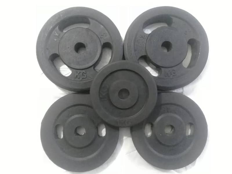 26kg set 8 in 1 Bench Press Rubber Coated Dumbbell Weight Plates Rod 3