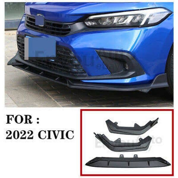 Front bumper splitter for Honda Civic 2022/ Toyota Camry 2020/ 2021 0