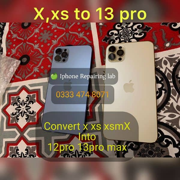 iphone x xs xr convert into 12 13 pro max housing casing body back 3