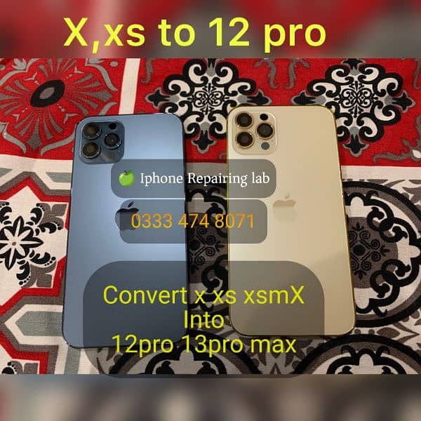 iphone x xs xr convert into 12 13 pro max housing casing body back 6