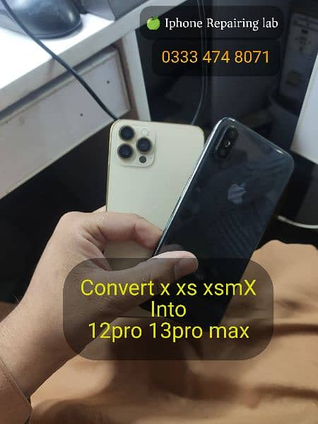 iphone x xs xr convert into 12 13 pro max housing casing body back 7