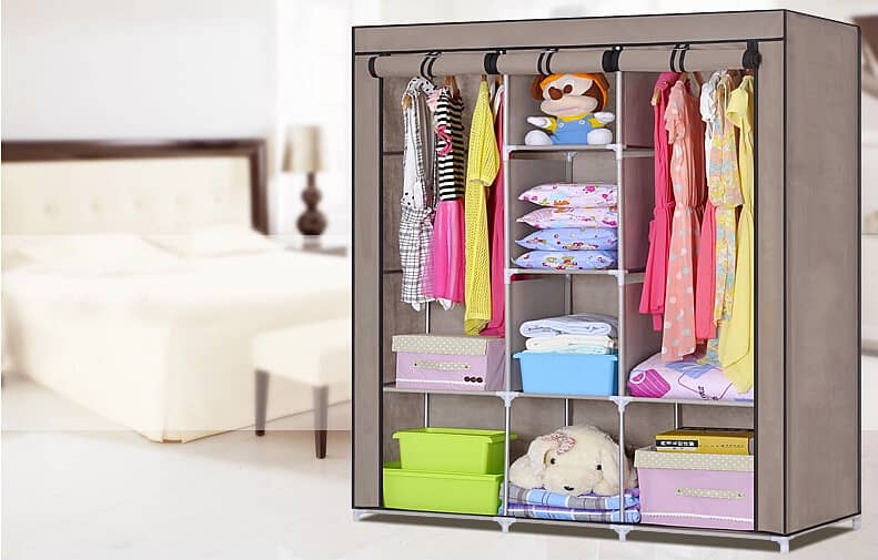 Portable Storage Cabinet 3 Door Large Size Wardrobe 0