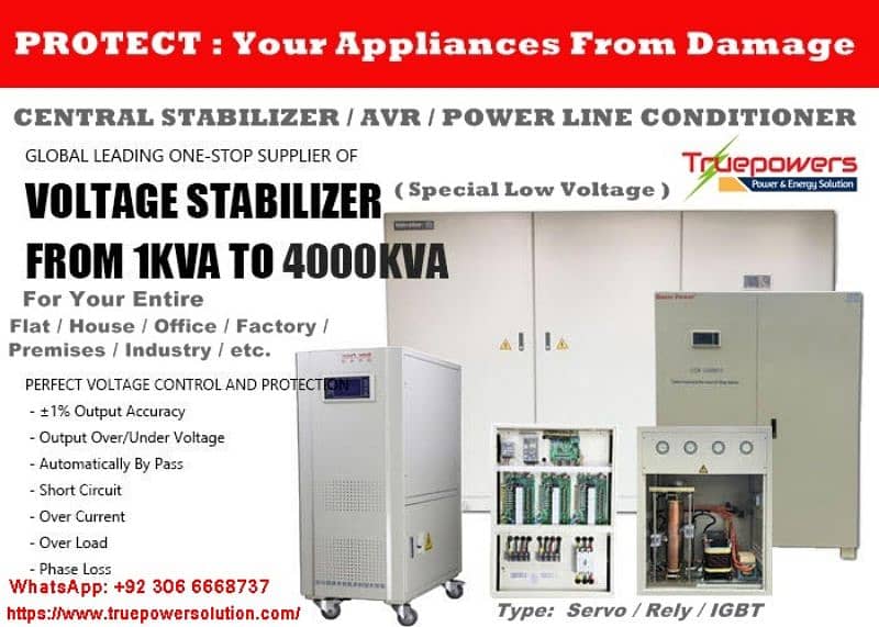 Industrial Stabilizer Online UPS Double Conversion  1kva-4000kva Solar 5