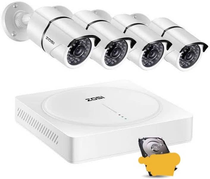 4 cctv cameras with complete installation 0