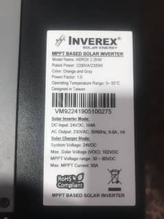 Inverex Aerox 2.2 kw solar inverter orange