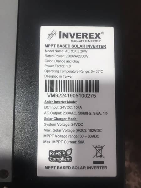 Inverex Aerox 2.2 kw solar inverter orange 0