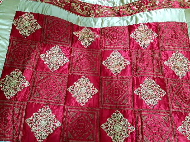 BRIDAL BAD SHEET GOLD/RED SILK FABRIC 0