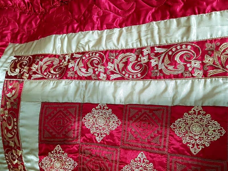 BRIDAL BAD SHEET GOLD/RED SILK FABRIC 1