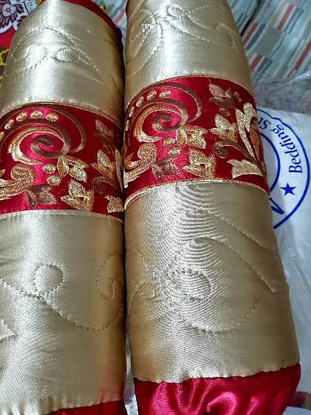 BRIDAL BAD SHEET GOLD/RED SILK FABRIC 4