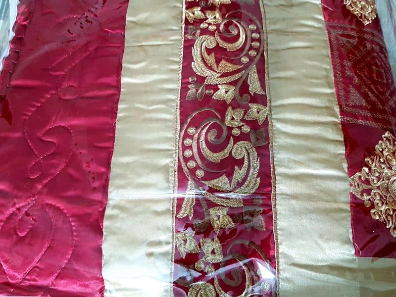 BRIDAL BAD SHEET GOLD/RED SILK FABRIC 6