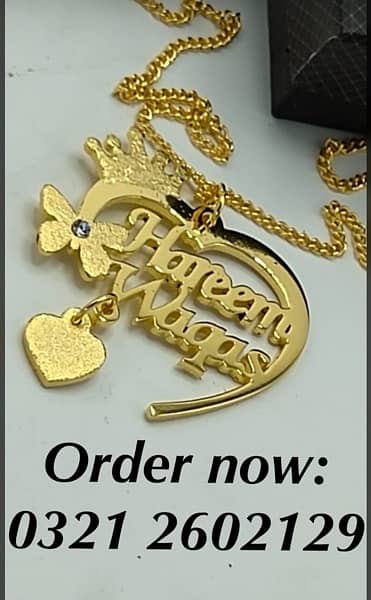 gold plated name pendant necklace locket ring breslate coatpin cufflin 0