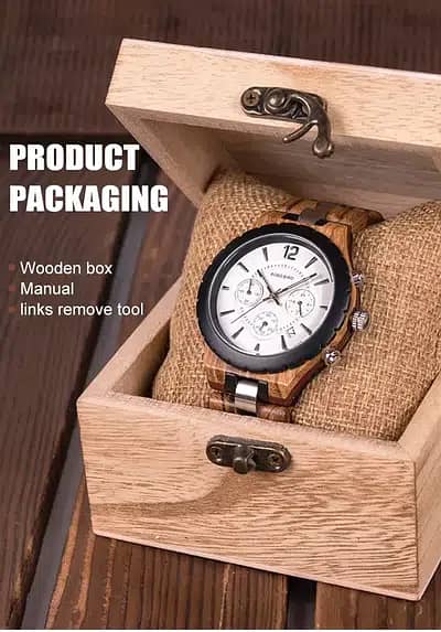 Brand New Handmade Wooden Luxury Stylish Wrist Watch for Men islamabad 3