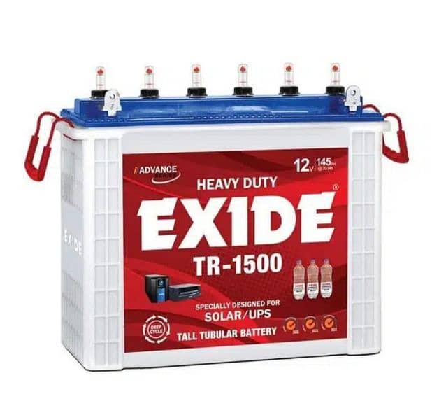 Exide Tall Tubular Battery TR 1500 TR 1800 TR 2500 3