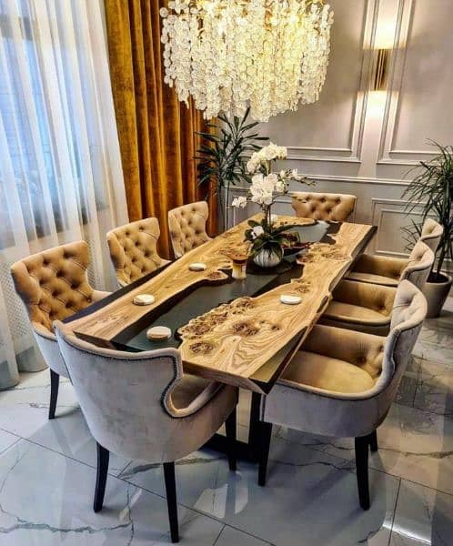 Epoxy rasin luxury dinning table. what's app for order. 0304,86,83,392 8