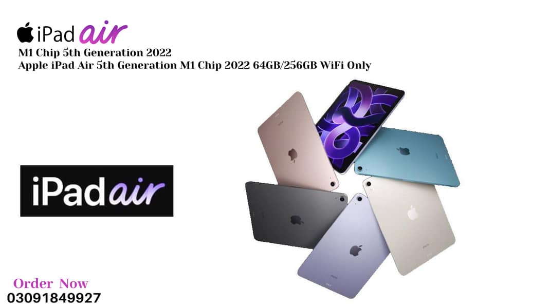 Apple iPad Air 5 M1 Chip 64GB Latest WiFi - 2022 Model | iPad Air 4, 3 4