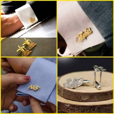 Cufflinks Name For Mens Gold/Silver Plated 10