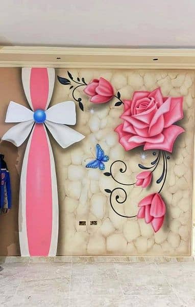 office and bedroom 3d wall painting design and texture design for you