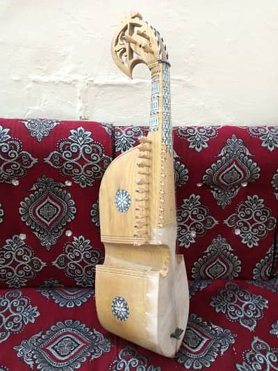 Rabab with pick, bag ,robab, rebab, rabaab, sitar