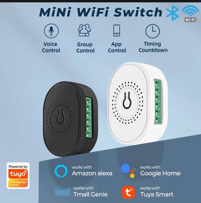 Wifi Smart On Off Light Switch with Google home & Alexa 1 Gang 2 Way 1