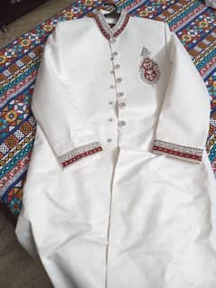 Groom White Sherwani Kurta Pajama Khusa 0