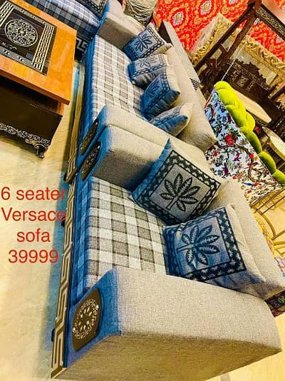 6 Seater Sofa, Center, Bed Set, Table Leather branded dining diwan 2