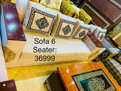 6 Seater Sofa, Center, Bed Set, Table Leather branded dining diwan 3