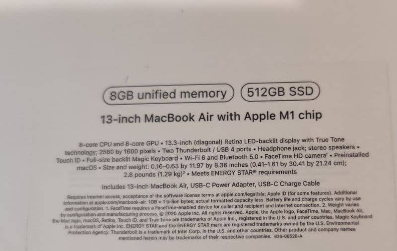 Macbook Air M1 2020 512GB 8GB Silver With Boxb 1