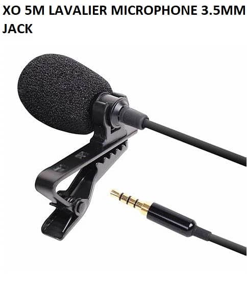 Xo Mic Type C 2 meter wire 3.5mm jack 5 meter wire Lavalier microphone 2