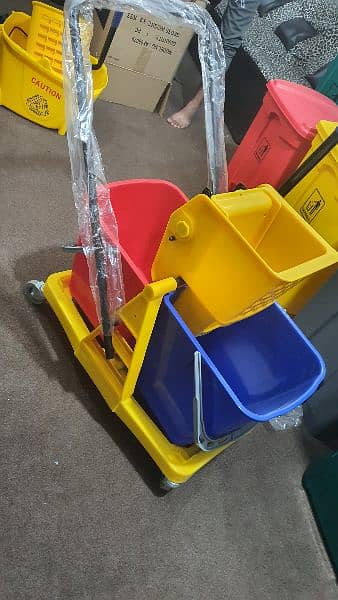 Double bucket Mop trolley original PP Quality/ Cleaning trolley 7