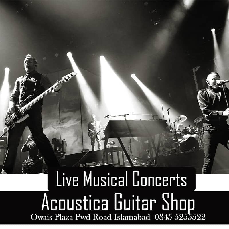 Musical band performance by Acoustica Guitar Shop 1