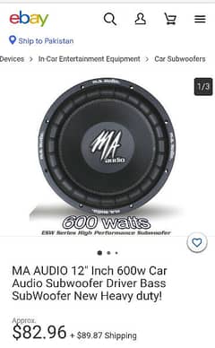 Car Woofer MA Audio USA Original