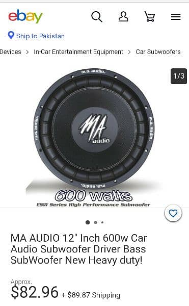 Car Woofer MA Audio USA Original 0