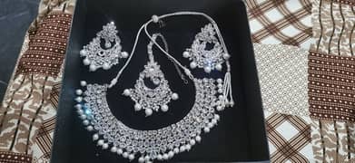 full bridal jewelry set silver color
